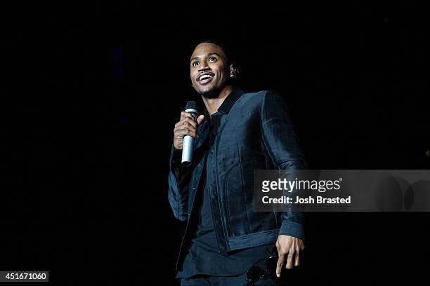Trey Songz performs at the 2014 Essence Music Festival on July 3, 2014 in New Orleans, Louisiana.