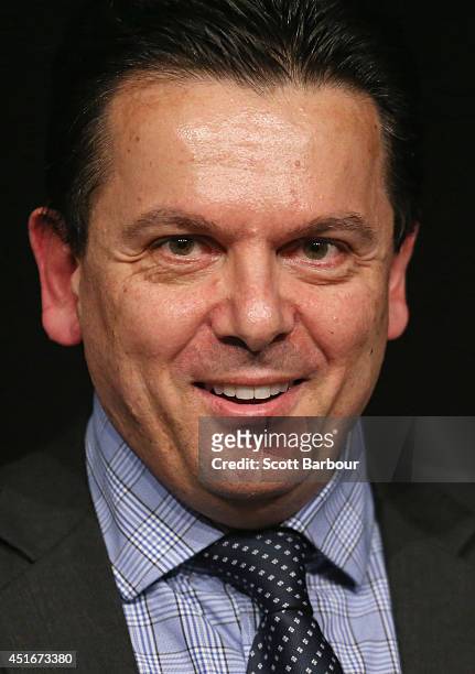 Nick Xenophon, independent Senator for South Australia speaks during the 2014 Economic and Social Outlook Conference on July 4, 2014 in Melbourne,...