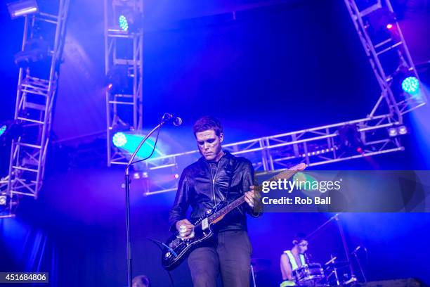 Joakim Ahlund from Les Big Byrd performs at the Roskilde Festival 2014 on July 4, 2014 in Roskilde, Denmark.