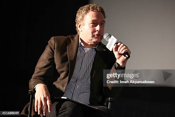 Moderator David S. Cohen speaks during a Q&A at the 2013 Variety Screening Series presentation of Vladar Co.'s Feature Documentary 'Generation Iron'...