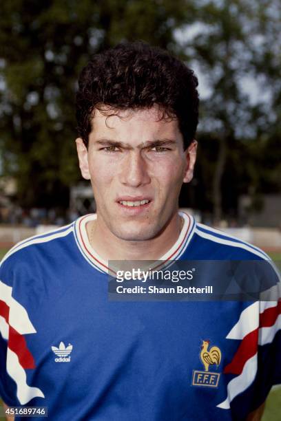 France player Zinedine Zidane poses for a picture before an Under-21 International match between France and Scotland on May 30, 1991 in Toulon,...