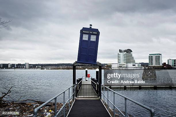 Cardiff Bay seen from the BBC studio and Dr. Who museum in Cardiff, Wales.