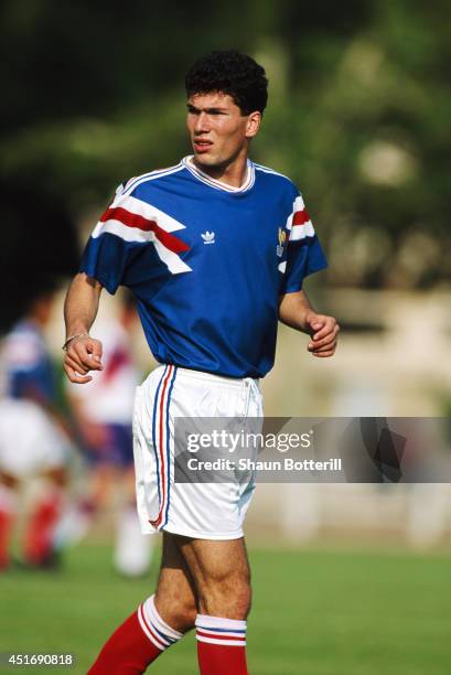 France player Zinedine Zidane in action during a Under-21 International match between France and Scotland on May 30, 1991 in Toulon, France.