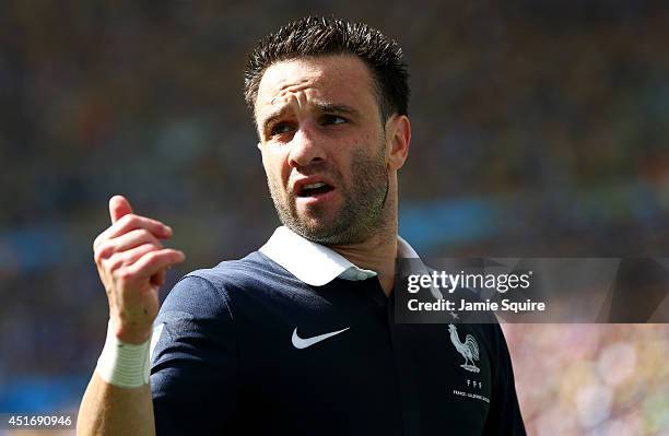 Mathieu Valbuena of France looks on during the 2014 FIFA World Cup Brazil Quarter Final match between France and Germany at Maracana on July 4, 2014...