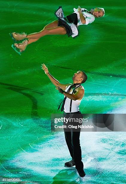 Aliona Savchenko and Robin Szolkowy of Germany during the Gala Exhibition during ISU Rostelecom Cup of Figure Skating 2013 on November 24, 2013 in...