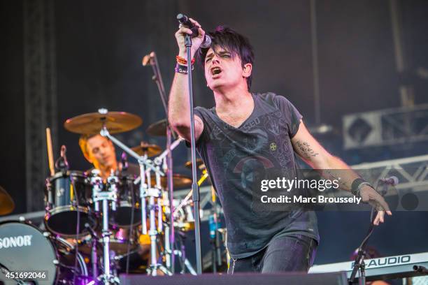 Gary Numan performs on stage at Sonisphere at Knebworth Park on July 4, 2014 in Knebworth, United Kingdom.