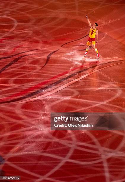 Javier Fernandez of Spain during the Gala Exhibition during ISU Rostelecom Cup of Figure Skating 2013 on November 24, 2013 in Moscow, Russia.