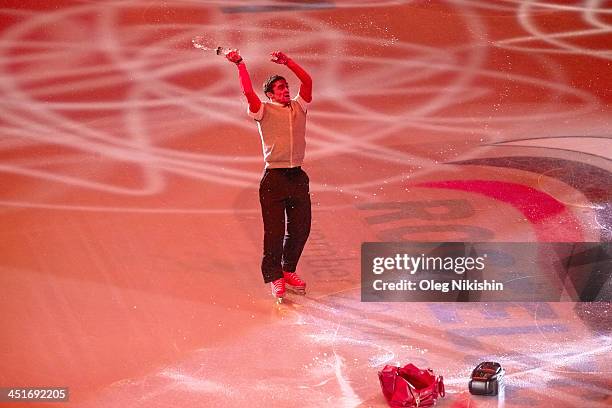 Javier Fernandez of Spain during the Gala Exhibition during ISU Rostelecom Cup of Figure Skating 2013 on November 24, 2013 in Moscow, Russia.