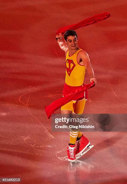 Javier Fernandez of Spain during the Gala Exhibition during ISU Rostelecom Cup of Figure Skating 2013 on November 24, 2013 in Moscow, Russia.