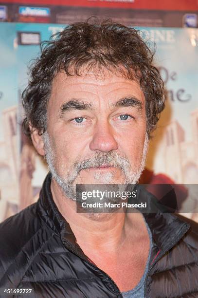 Director Olivier Marchal attends the 'Le Bossu de Notre Dame' performance at Theatre Antoine on November 24, 2013 in Paris, France.