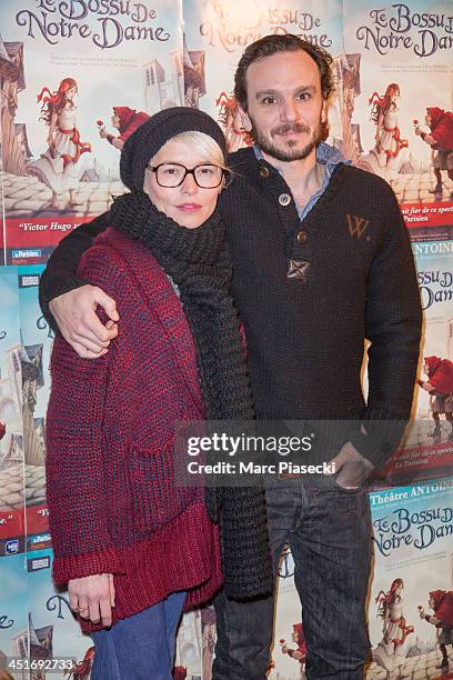 Virginie de Clausade and Dimitri Storoge attend the 'Le Bossu de Notre Dame' performance at Theatre Antoine on November 24, 2013 in Paris, France.