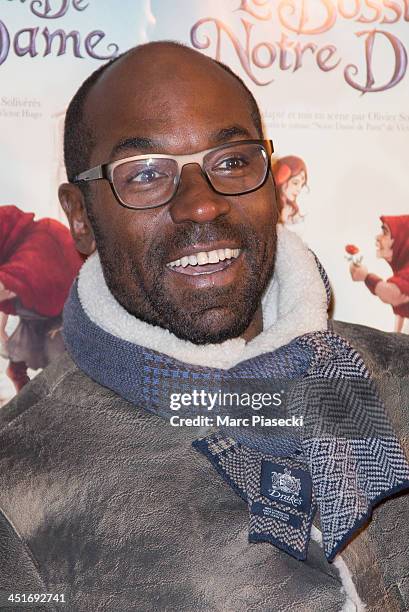 Actor Lucien Jean-Baptiste attends the 'Le Bossu de Notre Dame' performance at Theatre Antoine on November 24, 2013 in Paris, France.