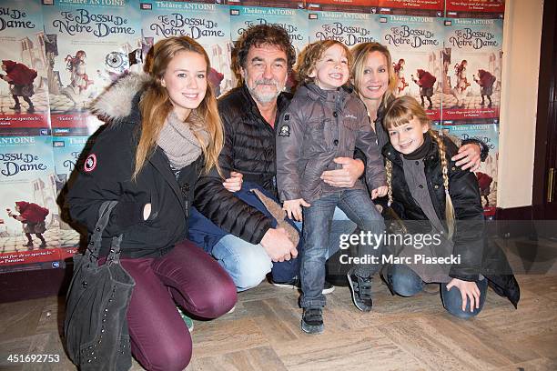 Director Olivier Marchal and wife Catherine Marchal attend the 'Le Bossu de Notre Dame' performance at Theatre Antoine on November 24, 2013 in Paris,...