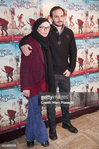 Virginie de Clausade and Dimitri Storoge attend the 'Le Bossu de Notre Dame' performance at Theatre Antoine on November 24, 2013 in Paris, France.