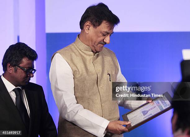 Chief Minister Shri Prithviraj Chauhan during the HT for Mumbai Awards 2013 at Hotel Four Seasons, Worli on November 22, 2013 in Mumbai, India. The...