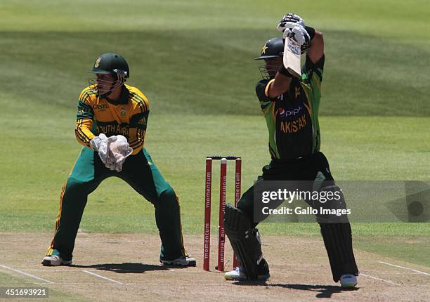 Ahmed Shahzad batting for Pakistan during the 1st One Day International match between South Africa and Pakistan at Sahara Park Newlands on November...