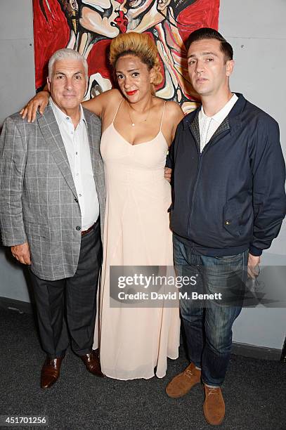 Mitch Winehouse, Chantelle Dusette and Reg Traviss attend 'Collette Cooper Presents' at The Record Club on July 4, 2014 in London, England.