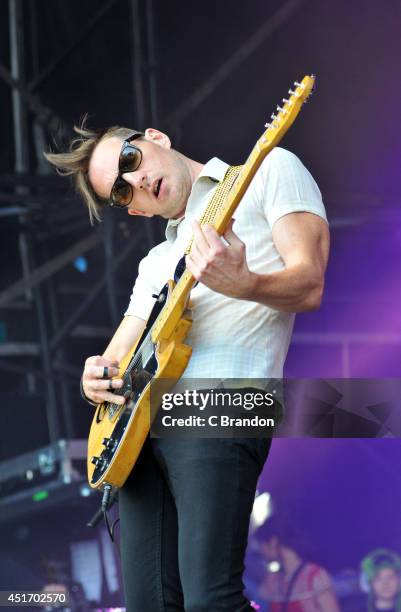 Dan Gillespie Sells of The Feeling performs on stage at the Cornbury Music Festival at Great Tew Estate on July 4, 2014 in Oxford, United Kingdom.