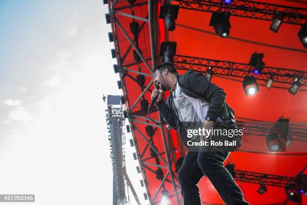 Chino Moreno from Deftones perform at the Roskilde Festival 2014 on July 4, 2014 in Roskilde, Denmark.