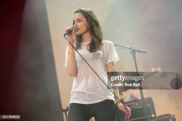 Theresa Wayman from Warpaint performs at the Roskilde Festival 2014 on July 4, 2014 in Roskilde, Denmark.