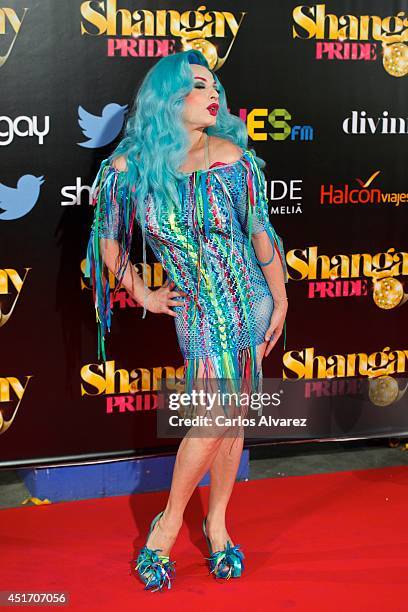 Spanish singer Amapola Lopez "La Prohibida" attends the Shangay Pride concert at the Vicente Calderon stadium on July 4, 2014 in Madrid, Spain.