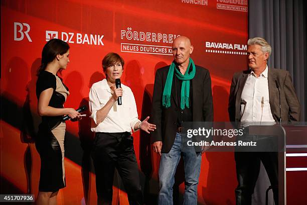 Sherry Hormann, Max Moor and Peter Herrmann attend the 'Preisverleihung Foerderpreis' event as part of Filmfest Muenchen 2014 at HFF on July 4, 2014...