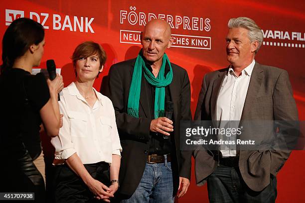 Sherry Hormann, Max Moor and Peter Herrmann attend the 'Preisverleihung Foerderpreis' event as part of Filmfest Muenchen 2014 at HFF on July 4, 2014...