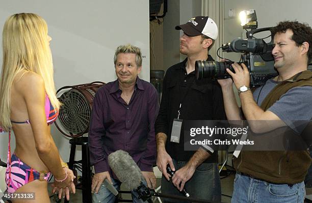 Laurent D. Of Prive arts and Nikki Ziering during Smashbox LA Fashion Week Spring 2004 - Susan Holmes Backstage at Smashbox in Culver City,...