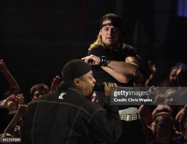 Chuck D of Public Enemy & Kid Rock during VH1 Big in 2002 Awards - Show at Grand Olympic Auditorium in Los Angeles, California, United States.