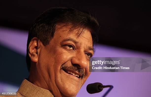 Chief Minister Shri Prithviraj Chauhan during the HT for Mumbai Awards 2013 at Hotel Four Seasons, Worli on November 22, 2013 in Mumbai, India. The...