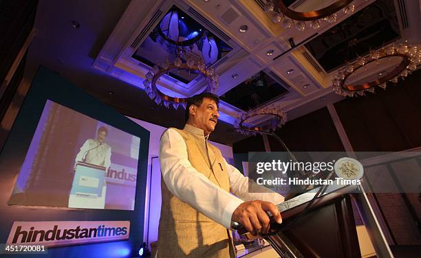 Chief Minister Shri Prithviraj Chauhan during the HT for Mumbai Awards 2013 at Hotel Four Seasons, Worli on November 22, 2013 in Mumbai, India. The...