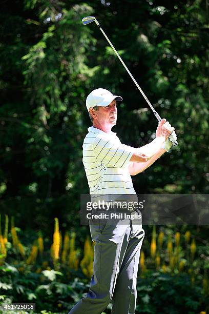 Ross Drummond of Scotland in action during the second round of the Bad Ragaz PGA Seniors Open played at Golf Club Bad Ragaz on July 5, 2014 in Bad...