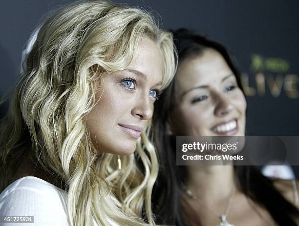 Laurie Fedder and Penelope Jimenez during Xbox Live & EA Sports Host Madden NFL 2005 Launch Party - Red Carpet at Shelter in West Hollywood,...