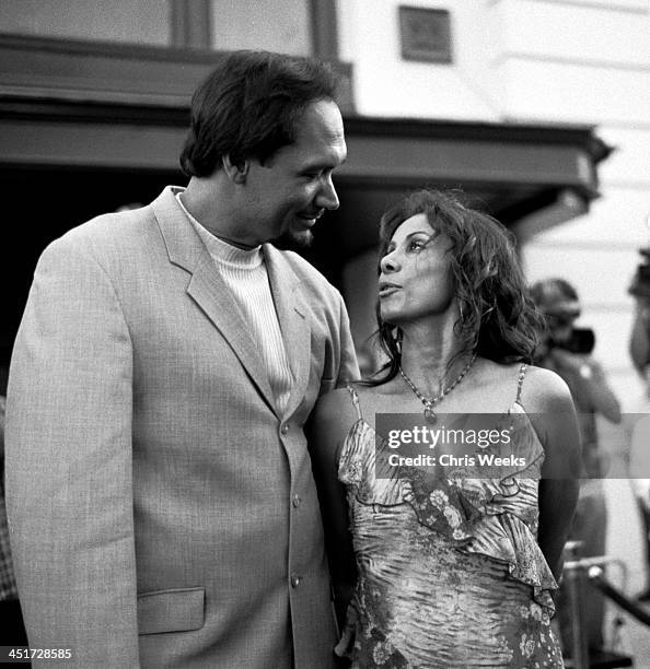 Jimmy Smits and Wanda De Jesus during Blood Work Premiere - Arrivals - Black and White Photography by Chris Weeks at Warner Brothers Lot in Burbank,...