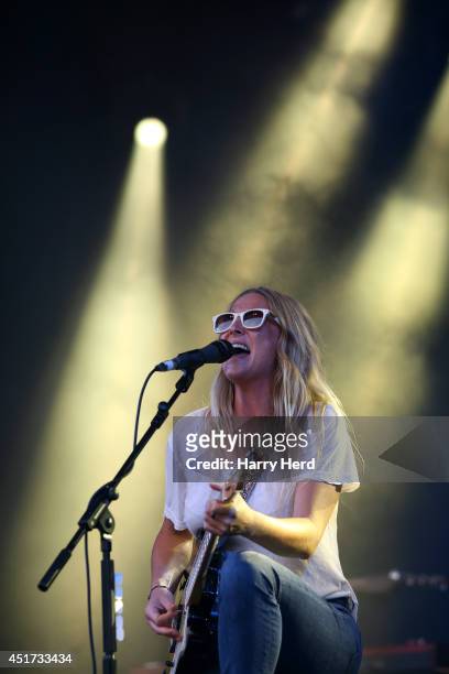 Lissie performs on stage at Cornbury Music Festival at Great Tew Estate on July 5, 2014 in Oxford, United Kingdom.