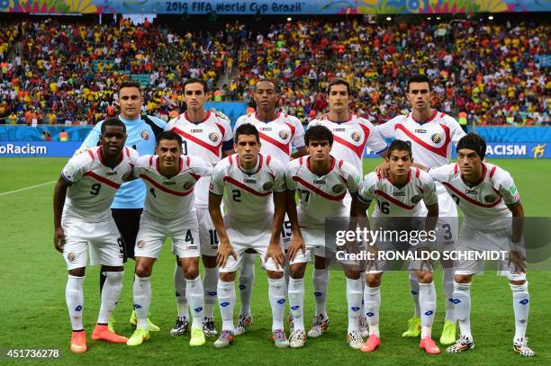 Members of the Costa Rica's national team Costa Rica's goalkeeper Keylor Navas Costa Rica's forward and captain Bryan Ruiz, Costa Rica's defender...