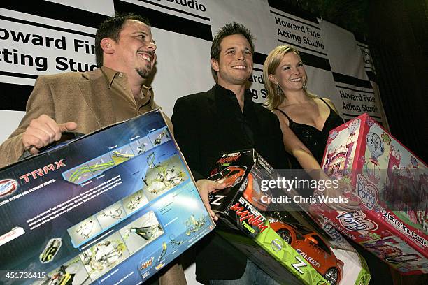 Michael Wolfe, Scott Wolfe and Kelly Wolfe during Ribbon Cutting for Howard Fine's Acting Studio in Former Hollywood Playhouse - Red Carpet at Howard...