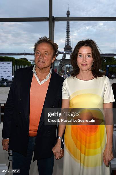 Guillaume Durand and Diane de MacMahon attend the Paris Eiffel Jumping presented by Gucci at Champ-de-Mars on July 5, 2014 in Paris, France.
