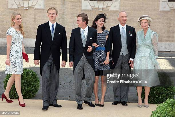 Archduchess Gabriella of Austria, Archduke Alexander of Austria, Archduke Christoph of Austria and wife Adelaide Drape-Frich, Archduke Christian and...