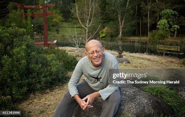 Pianist, David Helfgott, in his Japanese garden at his property in Bellingen, NSW, July 17, 2012. .