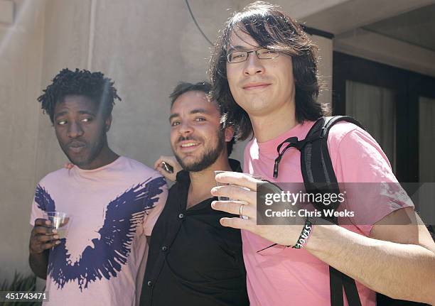 Kele Okereke of Bloc Party, Geoff Renaud and Matt Tong of Bloc Party