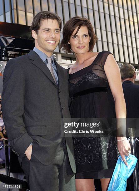 James Marsden & Lisa Linde during X2: X-Men United Premiere Los Angeles - Blue Carpet Arrivals at Grauman's Chinese Theatre in Hollywood, California,...