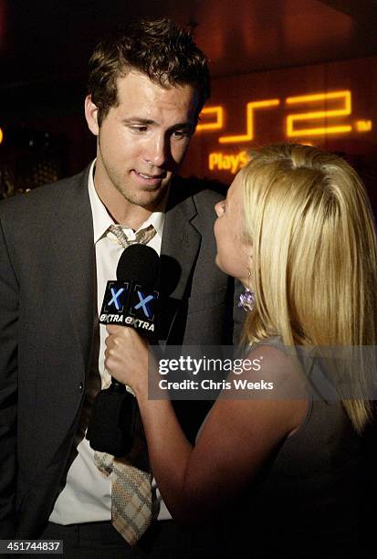 Ryan Reynolds & Geri Halliwell during Playstation 2 Hosts the Movieline Young Hollywood Awards After-Party-Exclusives in Los Angeles, California,...