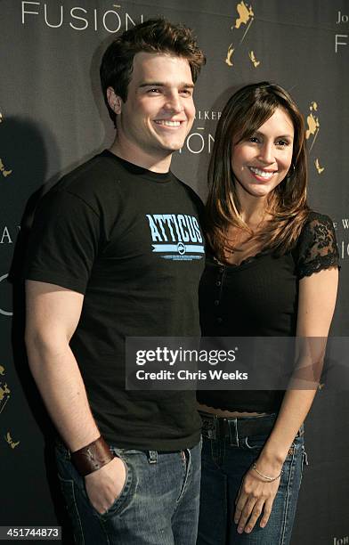 Joshua LaBar and Angie Ruiz during Johnnie Walker Fusion Party at Quixote Studios in Hollywood, California, United States.