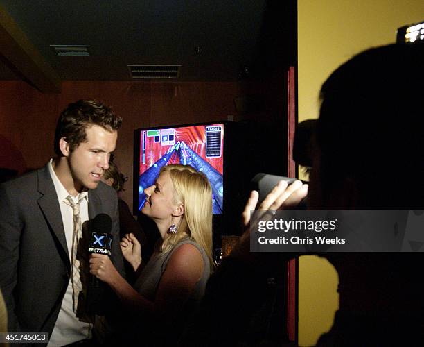 Ryan Reynolds & Geri Halliwell during Playstation 2 Hosts the Movieline Young Hollywood Awards After-Party in Los Angeles, California, United States.