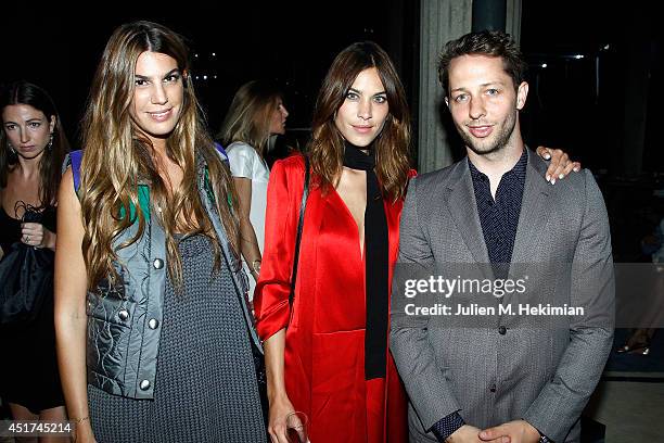 Bianca Brandolini d'Adda, Alexa Chung and Derek Blasberg attend the Miu Miu Resort Collection 2015 at Palais d'Iena on July 5, 2014 in Paris, France.