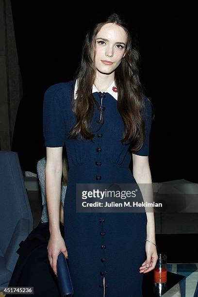 Stacy Martin attends the Miu Miu Resort Collection 2015 at Palais d'Iena on July 5, 2014 in Paris, France.