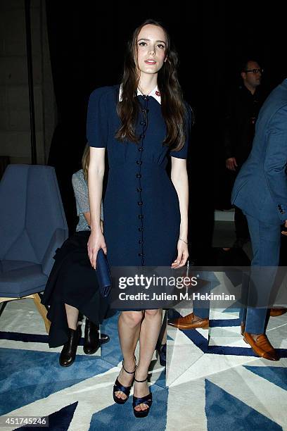 Stacy Martin attends the Miu Miu Resort Collection 2015 at Palais d'Iena on July 5, 2014 in Paris, France.