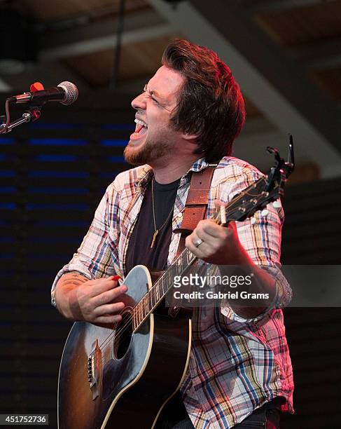 Lee DeWyze performs at RiverEdge Park on July 5, 2014 in Aurora, Illinois.