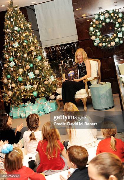 Joely Richardson as Joely Richardson officially opens the Tiffany & Co. Christmas Shop on Bond Street, London on November 24, 2013 in London, England.